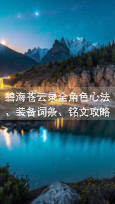 碧海苍云录全角色心法、装备词条、铭文攻略大全，持续更新中！20240504必看